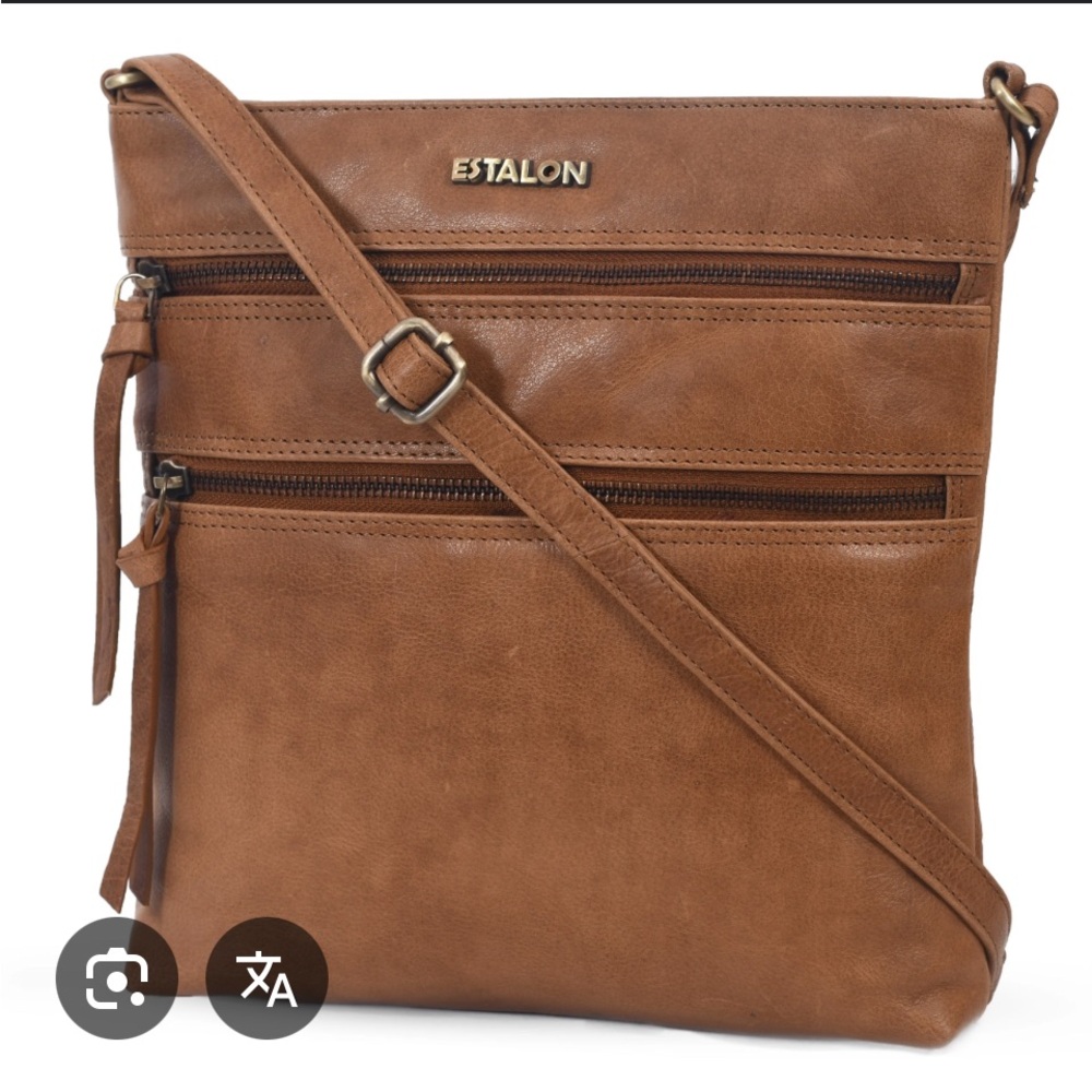 Estalon Tan Leather Crossbody Bag